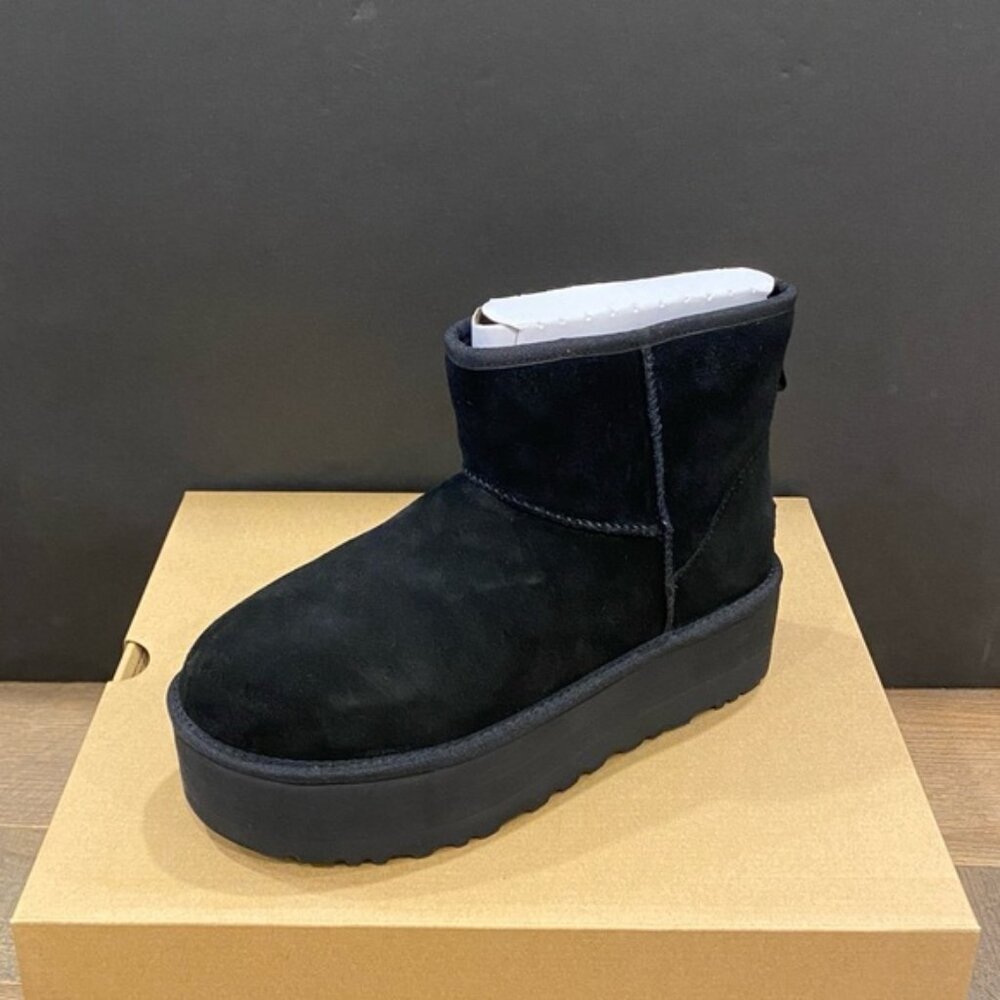UGG Women's Classic Mini Platform Black Ankle Boots Bootie Shoes NEW